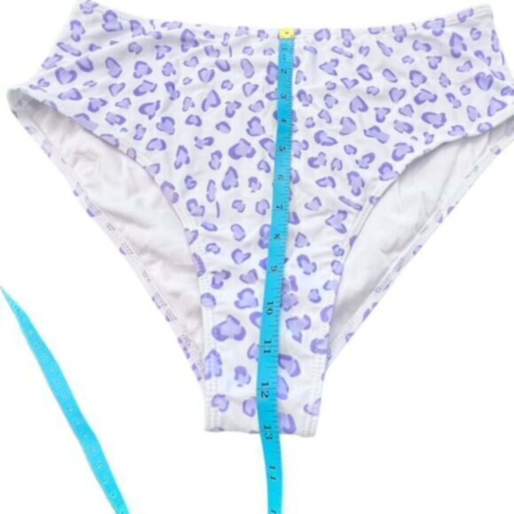 Bikini Swim Bottoms Size XL White Purple Leopard Print NWOT Beach Pool Vacation‎ - Picture 3 of 7
